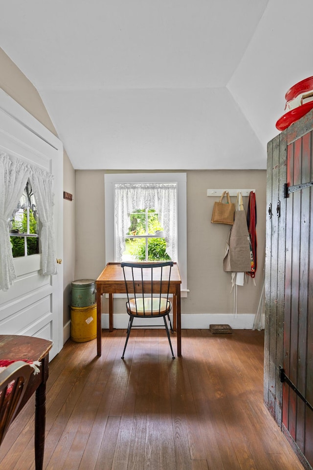 22 River Rd, Dresden, ME 04342 - entrance foyer featuring vaulted ceiling and hardwood / wood-style flooring