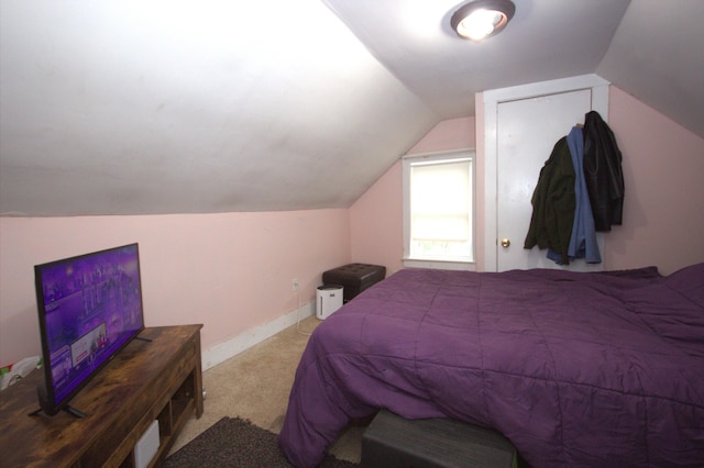 30 Burnham St, Old Town, ME 04468 - carpeted bedroom featuring lofted ceiling and baseboards