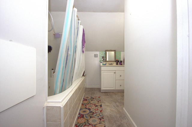 30 Burnham St, Old Town, ME 04468 - full bath featuring vanity and shower / bath combo with shower curtain