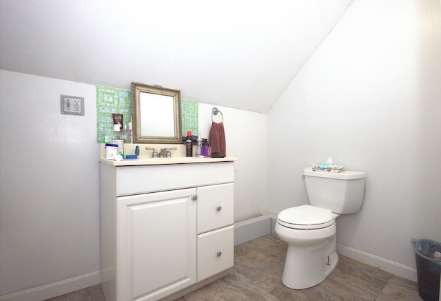 30 Burnham St, Old Town, ME 04468 - half bathroom featuring vanity and vaulted ceiling