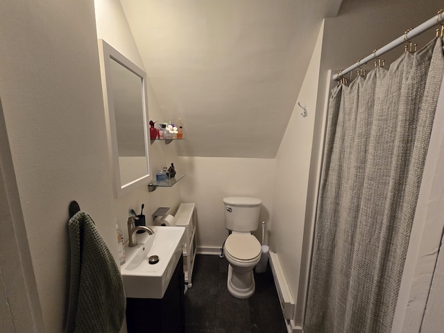 314 River Rd, Orrington, ME 04474 - full bath featuring lofted ceiling and a shower with curtain