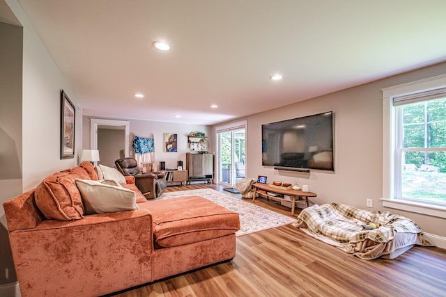 375 Pride St Unit 15, Westbrook, ME 04092 - living room with wood finished floors, healthy amount of natural light, and recessed lighting