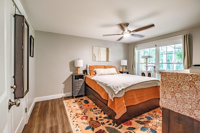 375 Pride St Unit 15, Westbrook, ME 04092 - bedroom featuring wood finished floors and ceiling fan