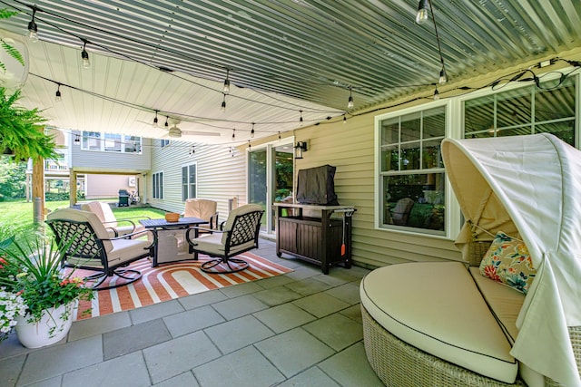 375 Pride St Unit 15, Westbrook, ME 04092 - view of patio with ceiling fan and outdoor dining space