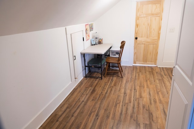 55 Ossipee Trl E, Standish, ME 04084 - office area with wood finished floors and vaulted ceiling