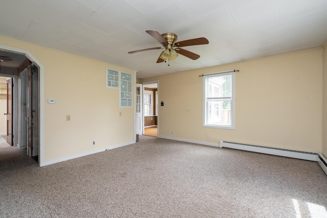 4 Sterling Rd, Kittery, ME 03904 - carpeted spare room featuring ceiling fan and baseboard heating