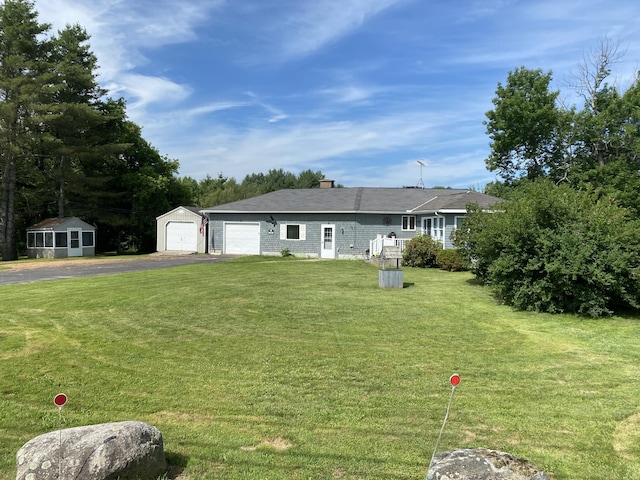 68 Stetson Rd, Newport, ME 04953 - single story home featuring driveway, a front lawn, and a chimney