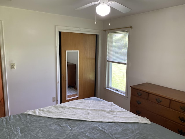 68 Stetson Rd, Newport, ME 04953 - bedroom with multiple windows and a ceiling fan