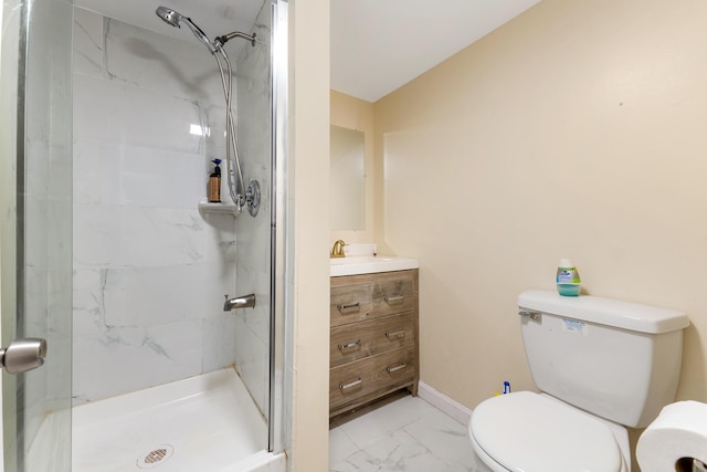 96 Holm Ave, Portland, ME 04102 - bathroom with marble finish flooring, a stall shower, and vanity