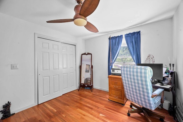 93 Bartlett Rd, Kittery, ME 03905 - office area with ceiling fan and light wood-style floors