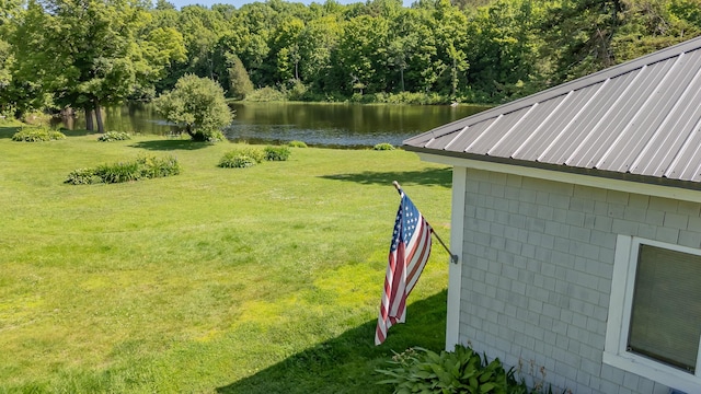 57 Main St, Sangerville, ME 04479 - view of yard with a water view and a forest view