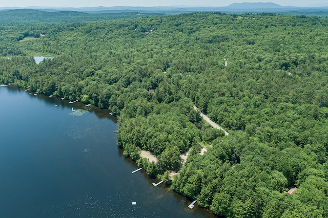 64 Pond View Dr, Otisfield, ME 04270 - drone / aerial view of a forest and a water and mountain view