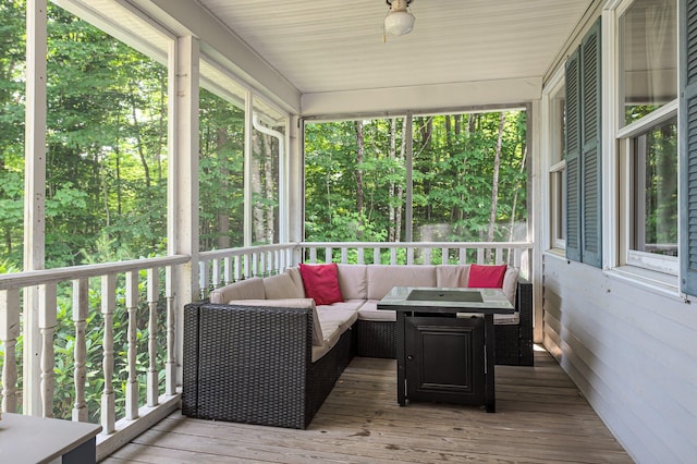 64 Pond View Dr, Otisfield, ME 04270 - deck featuring an outdoor living space