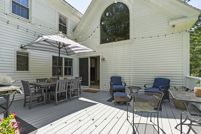 416 River Rd, Edgecomb, ME 04556 - deck featuring outdoor dining area