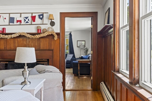 416 River Rd, Edgecomb, ME 04556 - bedroom with hardwood / wood-style floors and crown molding