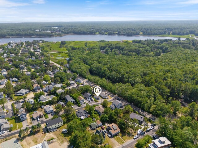3 Island View Ave, Saco, ME 04072 - aerial view of property's location with a nearby body of water and a heavily wooded area