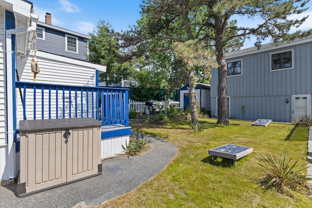 3 Island View Ave, Saco, ME 04072 - view of green lawn with a deck