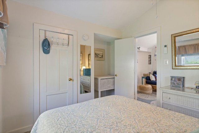 3 Island View Ave, Saco, ME 04072 - bedroom featuring vaulted ceiling and a closet