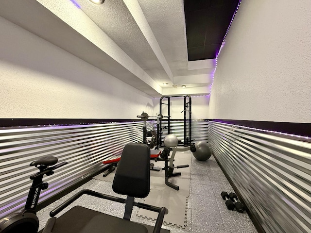 339 Main St, Calais, ME 04619 - workout room featuring a textured wall
