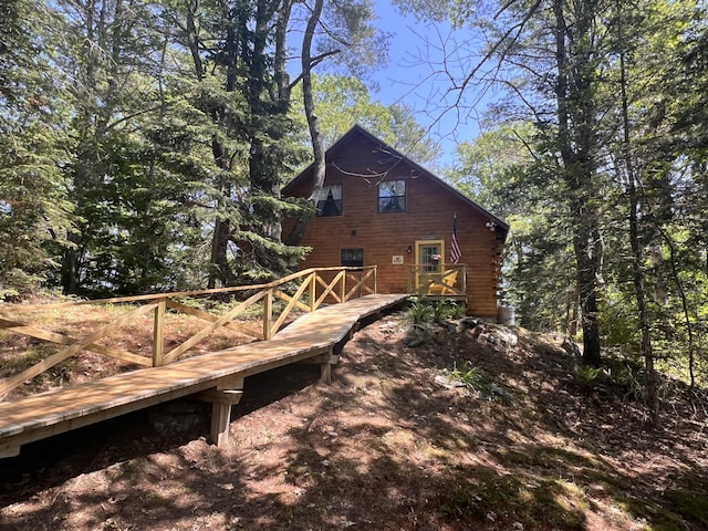 33 Mountain View Rd, Boothbay Harbor, ME 04538 - view of property exterior with a wooden deck