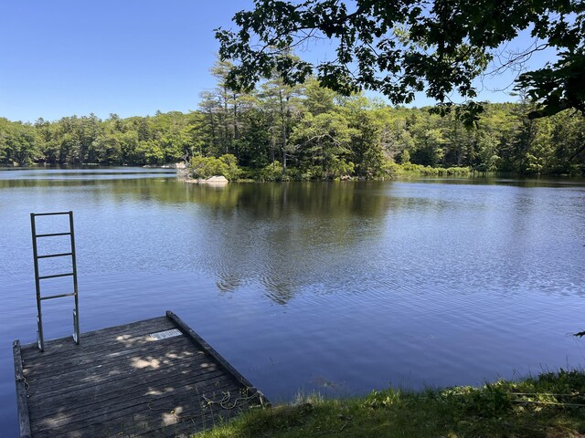 33 Mountain View Rd, Boothbay Harbor, ME 04538 - dock with a forest view and a water view