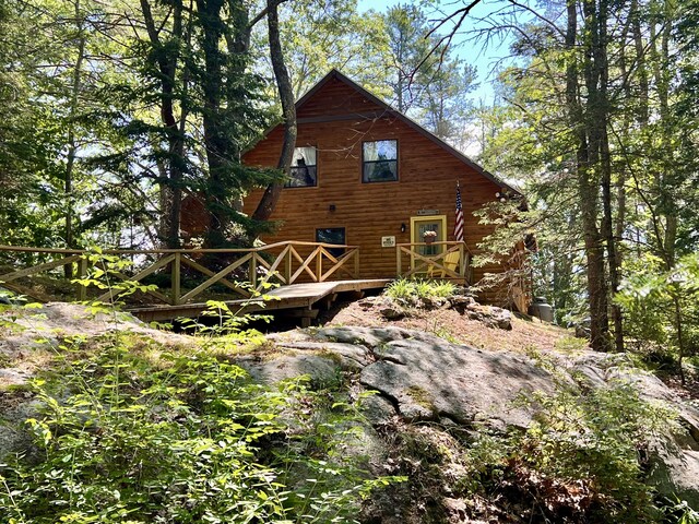 33 Mountain View Rd, Boothbay Harbor, ME 04538 - view of side of home featuring a deck