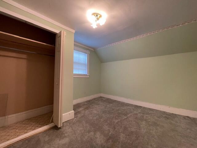 1069 Rte 193, Deblois, ME 04622 - additional living space with dark carpet and lofted ceiling