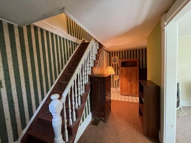 1069 Rte 193, Deblois, ME 04622 - stairway with carpet flooring