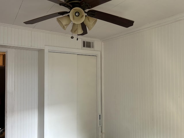 40 Silvermount St, Waterville, ME 04901 - unfurnished bedroom with ornamental molding, a closet, and ceiling fan