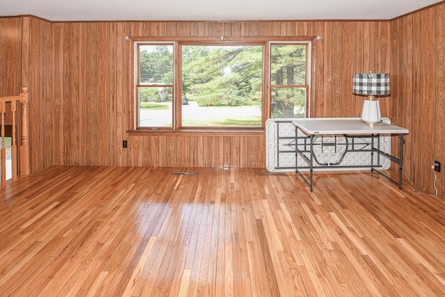 68 Hannibal Cir, Denmark, ME 04022 - empty room featuring hardwood / wood-style flooring and wooden walls