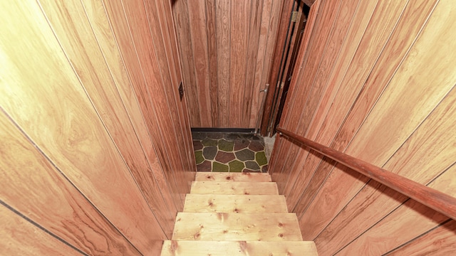 68 Hannibal Cir, Denmark, ME 04022 - stairs with wooden walls