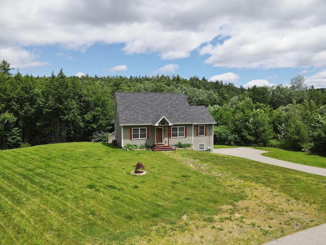 3 Erins Way S, Berwick, ME 03908 - view of front of house with a view of trees, a front yard, and driveway