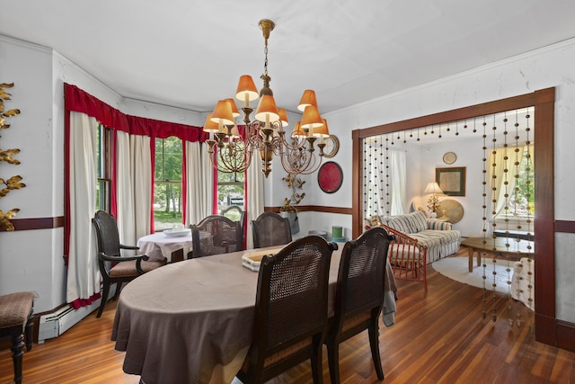 115 Babbidge Rd, Islesboro, ME 04848 - dining room with a chandelier and wood finished floors