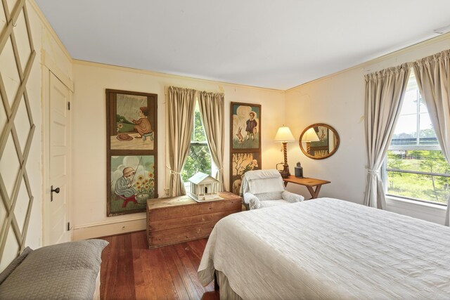 115 Babbidge Rd, Islesboro, ME 04848 - bedroom with wood-type flooring and crown molding