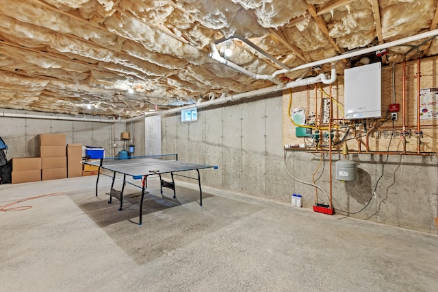 3 Ethan Way, Gray, ME 04039 - rec room with water heater and concrete floors