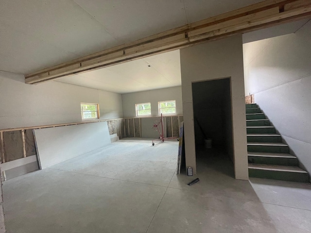 585 Newfield Rd, Shapleigh, ME 04076 - below grade area featuring stairway