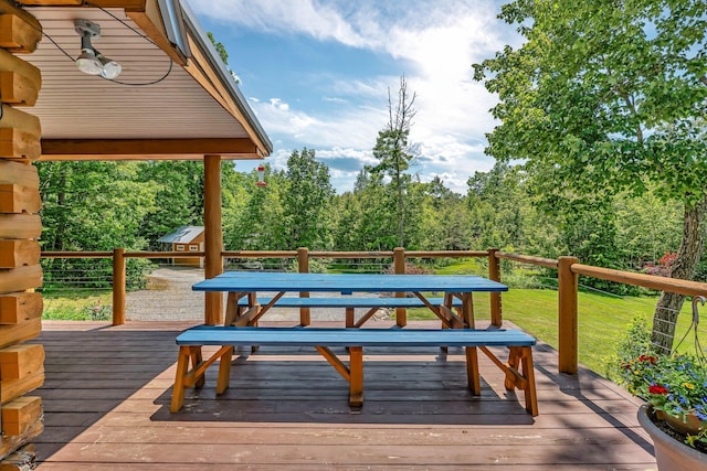 221 Gates Rd, Jefferson, ME 04348 - view of wooden deck