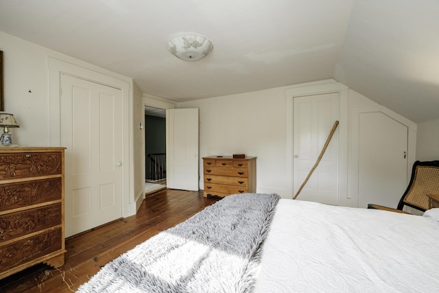 878 State Route 32, Bristol, ME 04564 - bedroom with wood-type flooring and vaulted ceiling