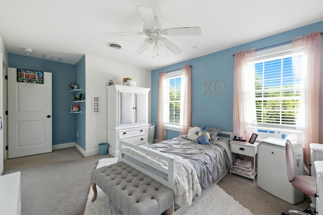 50 Carlisle Ln, Wells, ME 04090 - carpeted bedroom featuring a ceiling fan and baseboards
