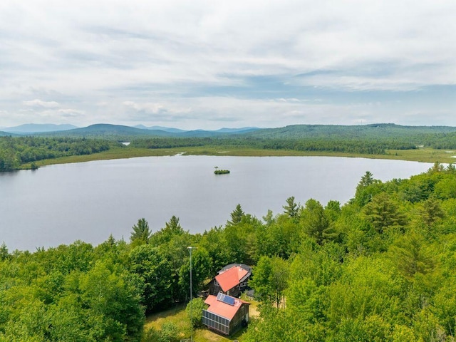 22 Woodpecker Ln, Embden, ME 04958 - bird's eye view of a water and mountain view
