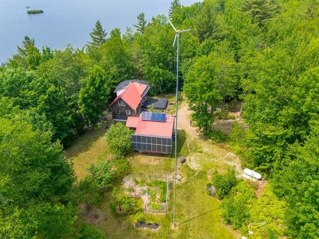 22 Woodpecker Ln, Embden, ME 04958 - aerial view of property and surrounding area with a forest