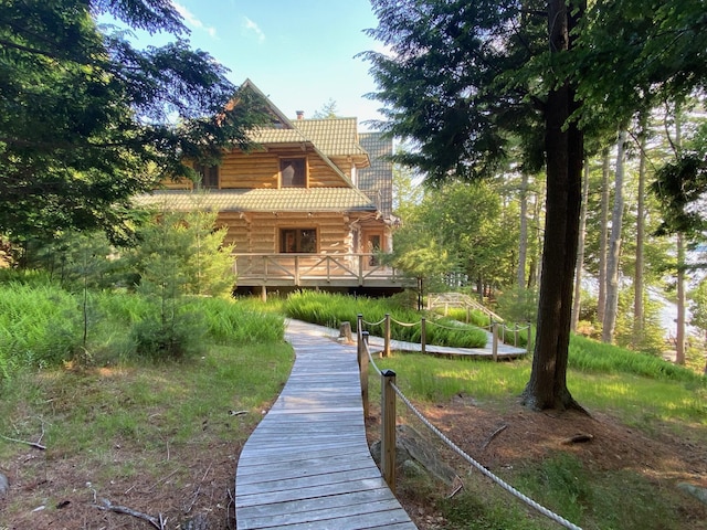 378 Black Point Rd, Beaver Cove, ME 04441 - back of property with a deck