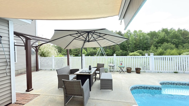 8 Clark Cir, Hampden, ME 04444 - view of patio / terrace featuring an outdoor fire pit
