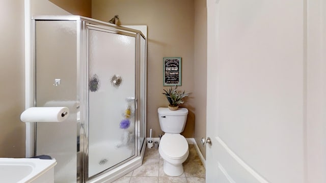 8 Clark Cir, Hampden, ME 04444 - bathroom with a stall shower and tile patterned flooring
