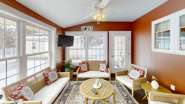 8 Clark Cir, Hampden, ME 04444 - sunroom / solarium featuring lofted ceiling and french doors