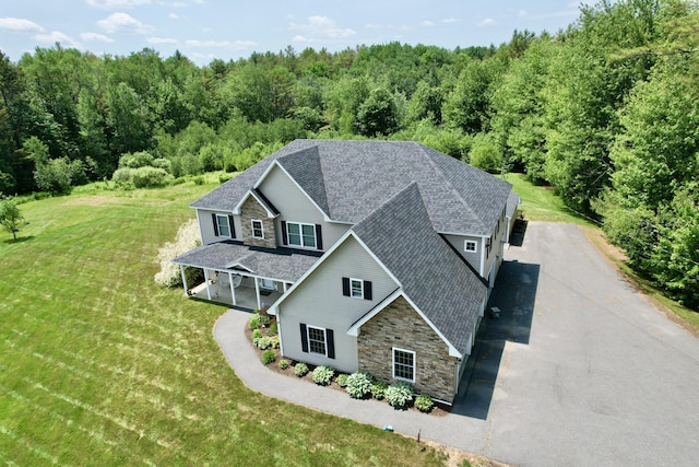 8 Clark Cir, Hampden, ME 04444 - view from above of property featuring a forest