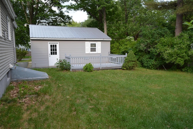 251 E Bridge St, Westbrook, ME 04092 - view of green lawn with a wooden deck