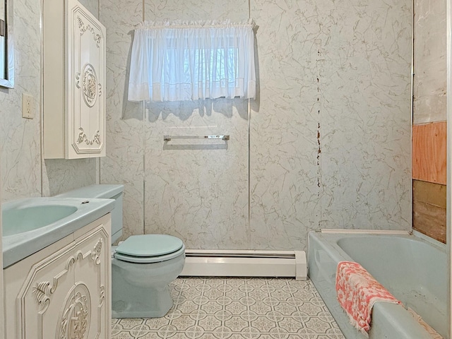 35 Washington St, Rumford, ME 04276 - full bath featuring baseboard heating, a bath, and vanity