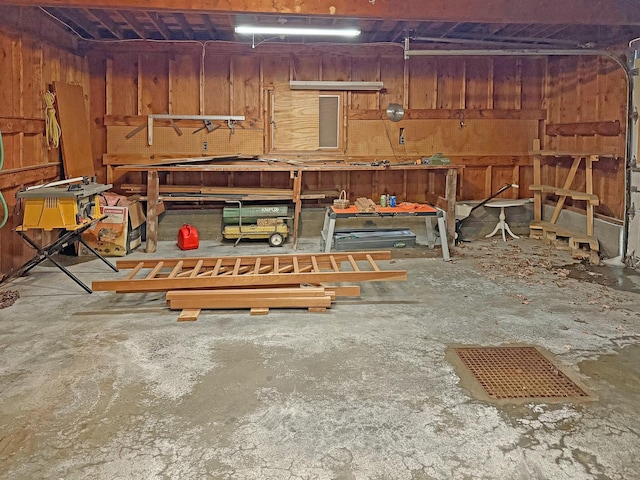 35 Washington St, Rumford, ME 04276 - garage with wooden walls