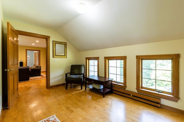270 Park St, Rockport, ME 04856 - sitting room featuring light wood finished floors and lofted ceiling